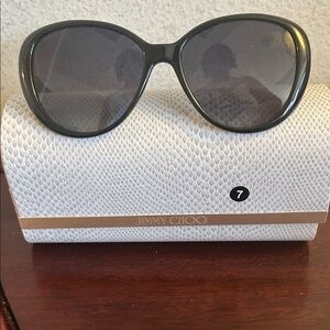 Jimmy Choo Black Oversized Round Women's Sunglasses